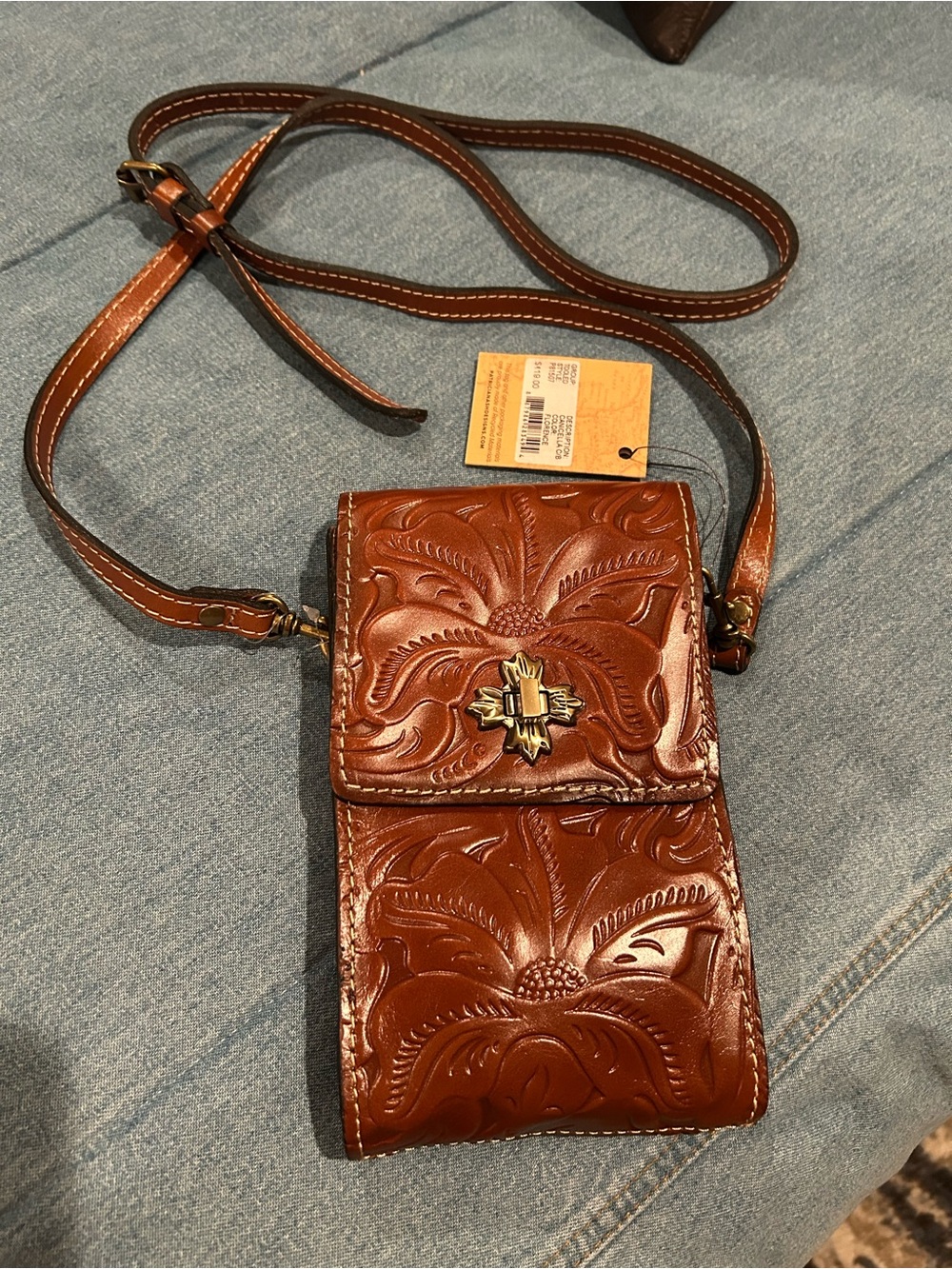Patricia Nash P81507 Tooled Leather Florence Canicella Crossbody Purse…